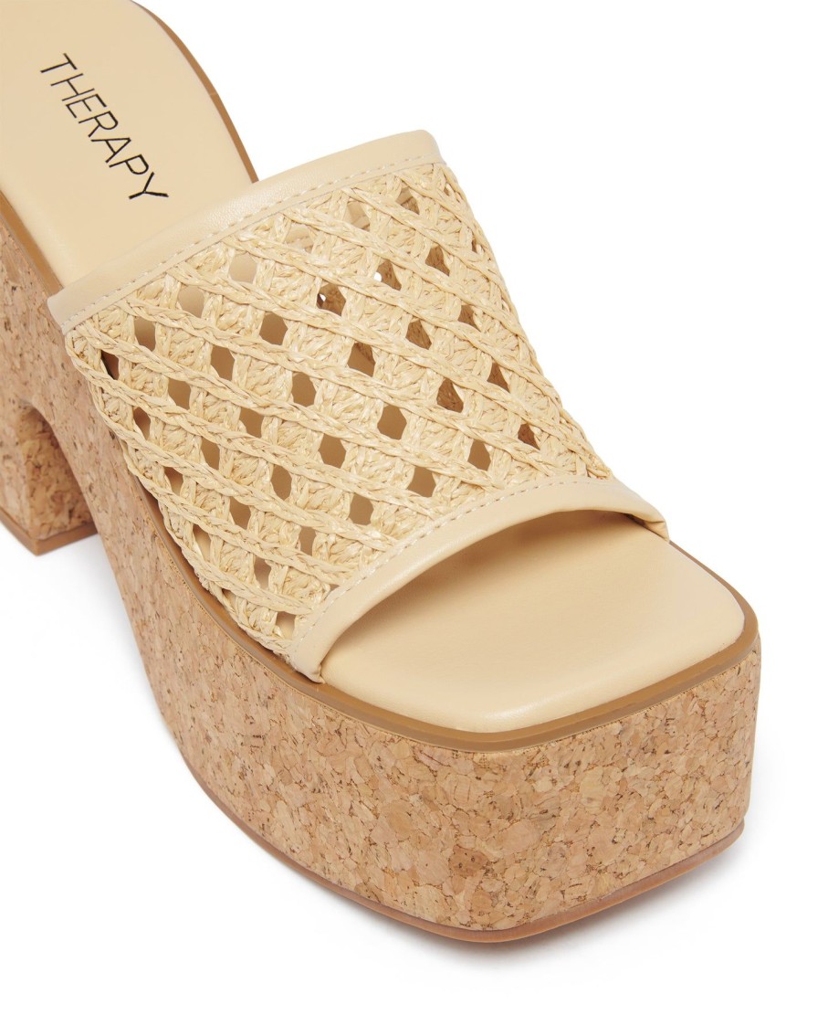 Heels Therapy Shoes | Delirium Platform Heel Natural Raffia