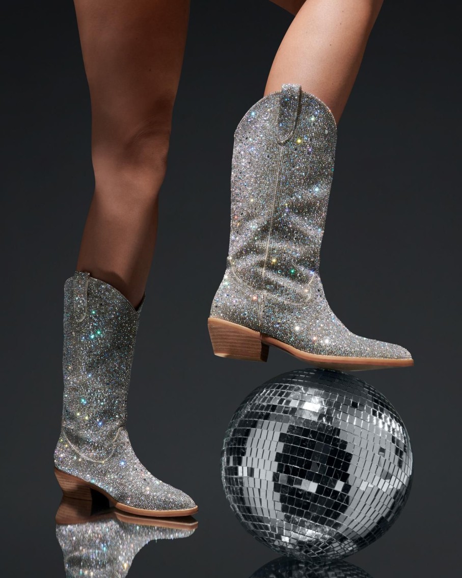 Boots Therapy Shoes | Majesty Cowboy Boot Silver Rhinestones