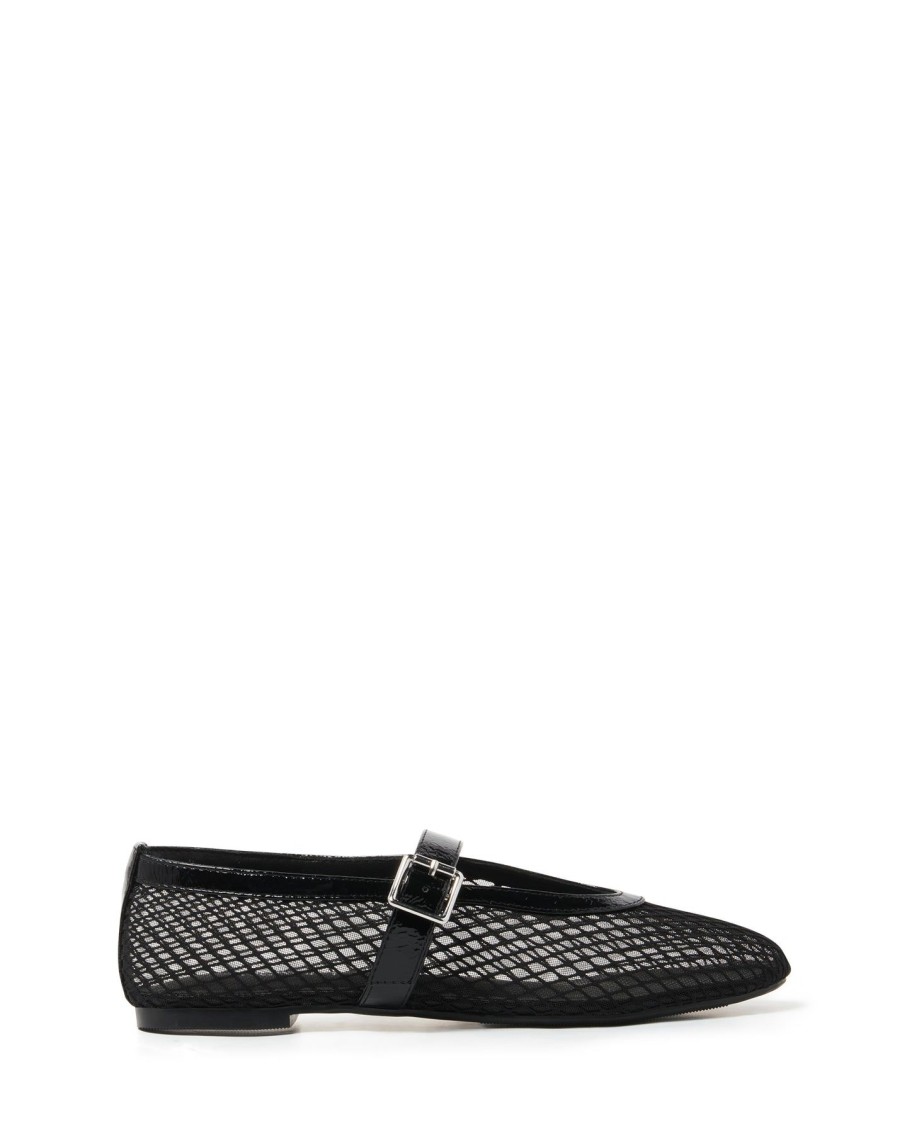 Flats Therapy Shoes | Addie Ballet Flat Black Crinkle Patent