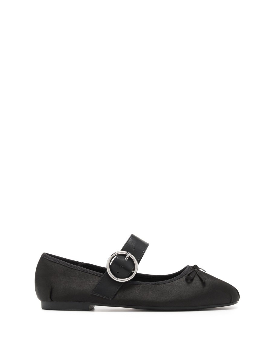 Balletcore Therapy Shoes | Mesmerize Ballet Flat Black Satin