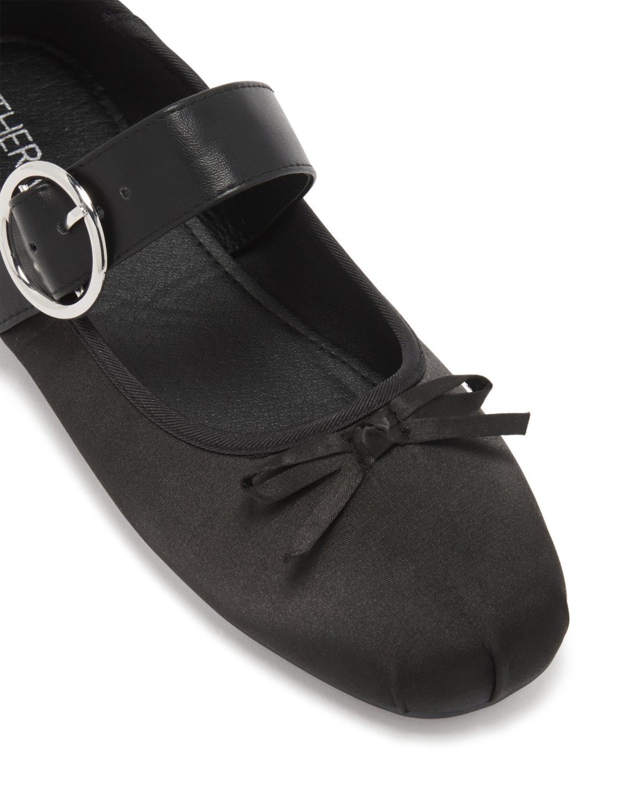 Balletcore Therapy Shoes | Mesmerize Ballet Flat Black Satin