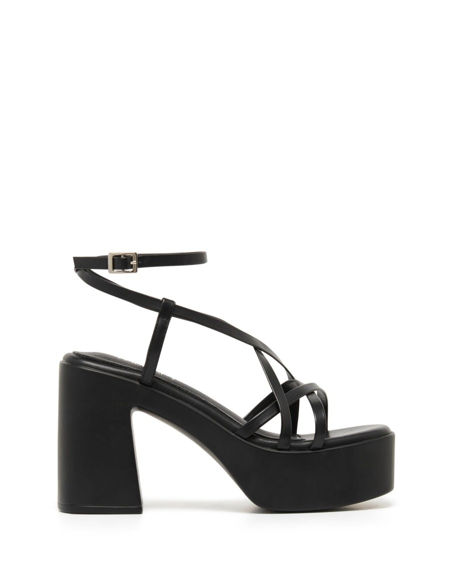 Sandals Therapy Shoes | Daze Platform Heel Black Smooth