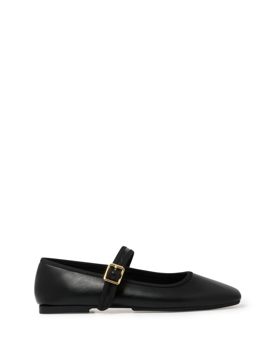 Balletcore Therapy Shoes | Faze Ballet Flat Black Smooth