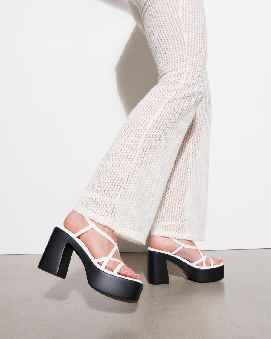 Sandals Therapy Shoes | Daze Platform Heel White Smooth