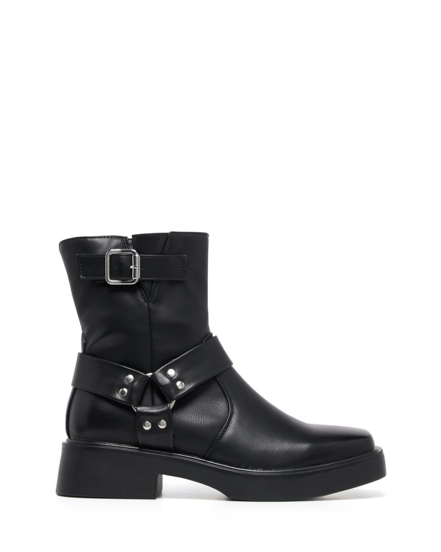 Flats Therapy Shoes | Encore Biker Boot Black