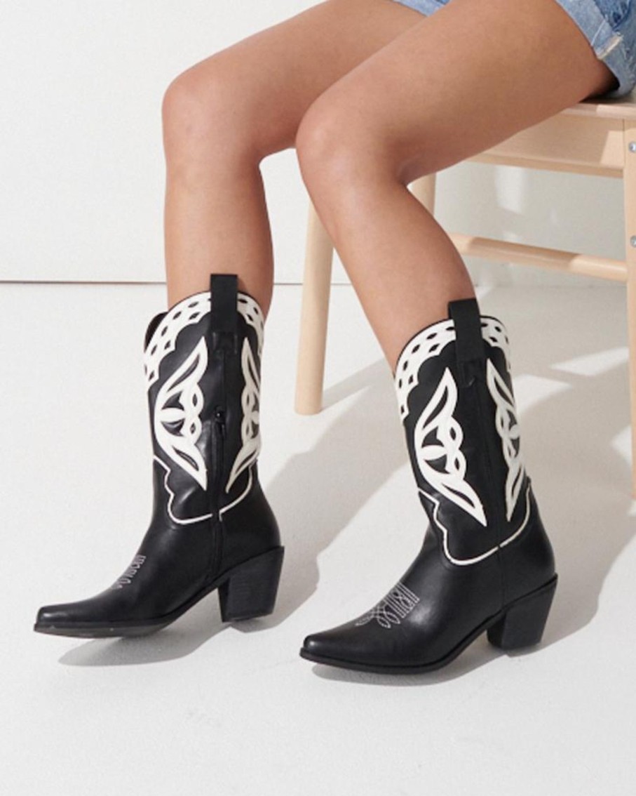 Boots Therapy Shoes | Chicago Cowboy Boot Black/White