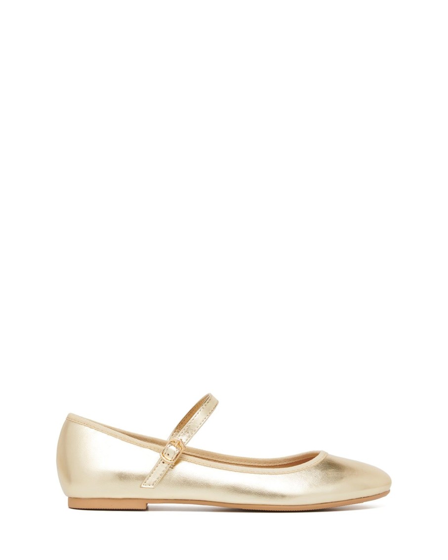 Flats Therapy Shoes | Jayne Ballet Flat Gold Metallic