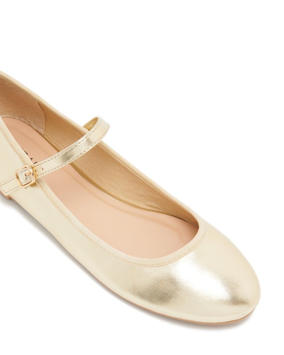 Flats Therapy Shoes | Jayne Ballet Flat Gold Metallic