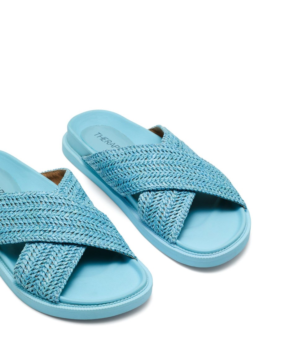 Flats Therapy Shoes | Eden Flat Sandal Blue