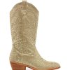 Flats Therapy Shoes | Majesty Cowboy Boot Gold Rhinestones