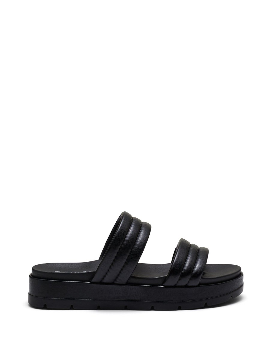 Flats Therapy Shoes | Slander Flatform Sandal Black