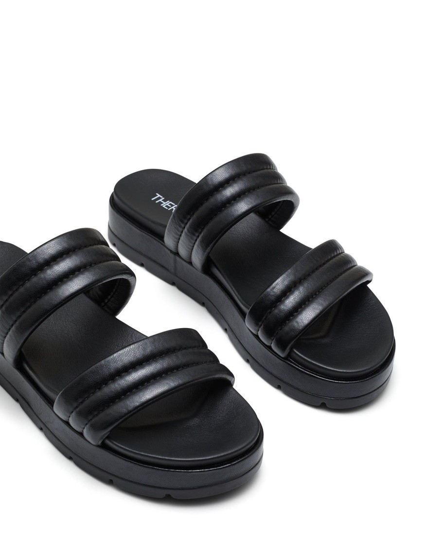 Flats Therapy Shoes | Slander Flatform Sandal Black