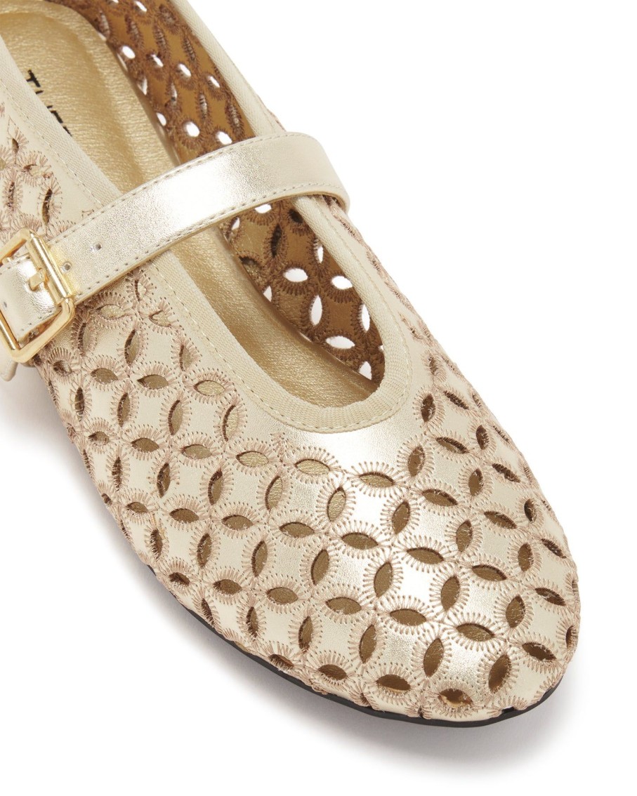 Flats Therapy Shoes | Amara Ballet Flat Gold Metallic