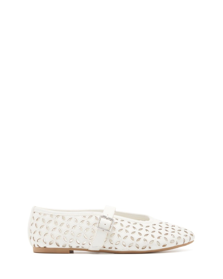 Flats Therapy Shoes | Amara Ballet Flat White Smooth