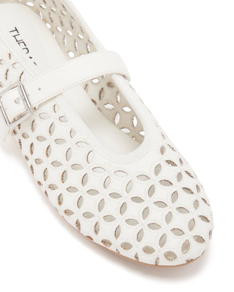 Flats Therapy Shoes | Amara Ballet Flat White Smooth