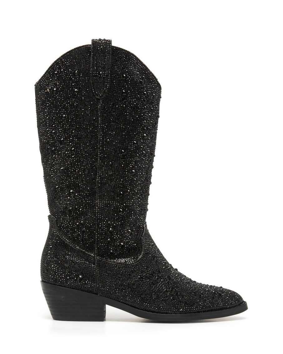 Boots Therapy Shoes | Majesty Cowboy Boot Black Rhinestones