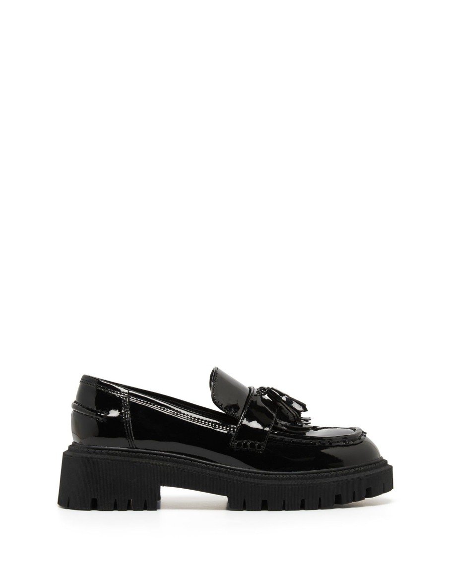 Flats Therapy Shoes | Exed Loafer Black Patent