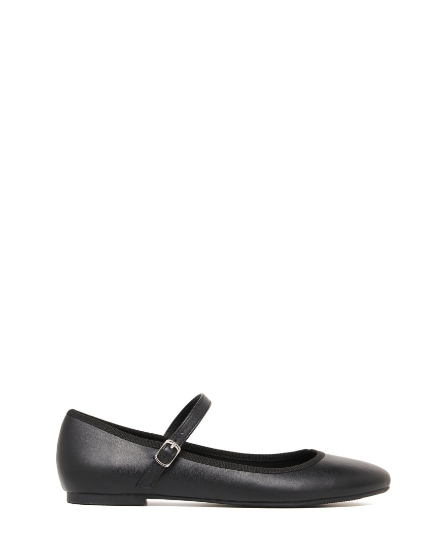 Balletcore Therapy Shoes | Jayne Ballet Flat Black Smooth