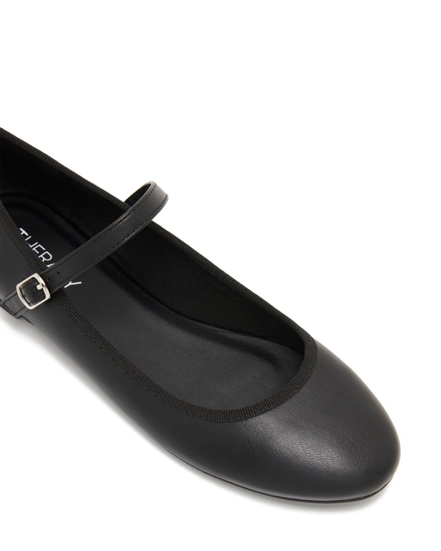 Balletcore Therapy Shoes | Jayne Ballet Flat Black Smooth