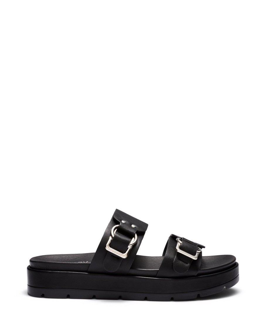 Flats Therapy Shoes | Litmus Flatform Sandals Black