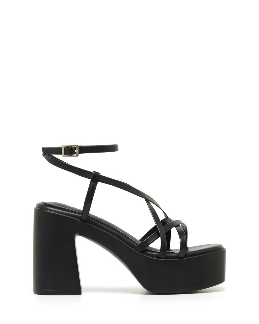 Heels Therapy Shoes | Daze Platform Heel Black Smooth