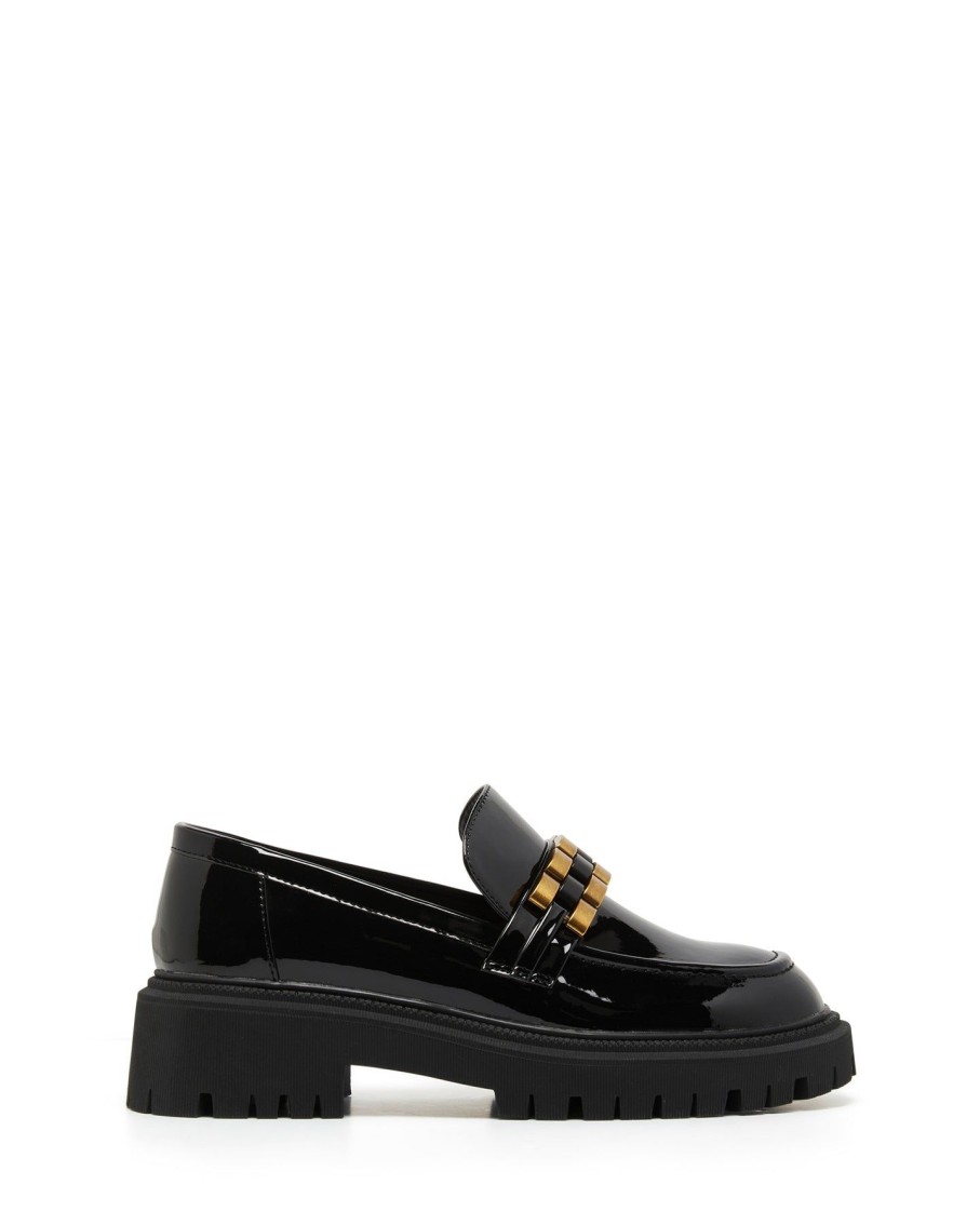 Flats Therapy Shoes | Exell Loafer Black Patent