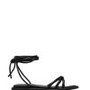 Flats Therapy Shoes | Raye Sandal Black Smooth