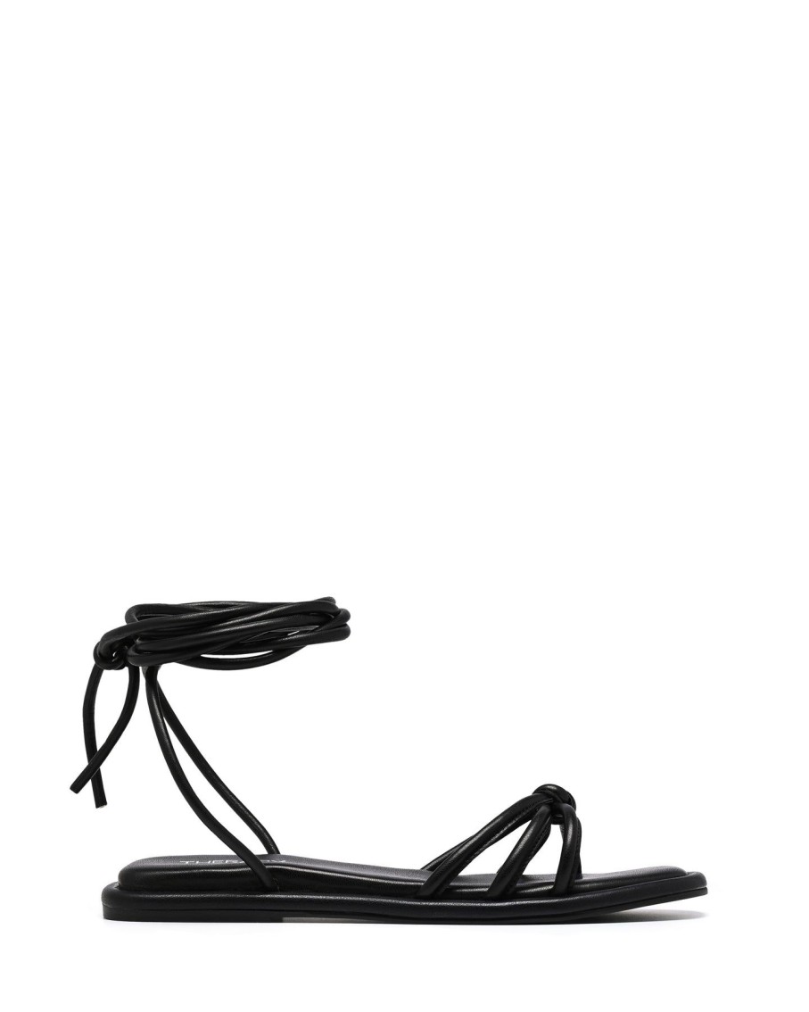 Flats Therapy Shoes | Raye Sandal Black Smooth