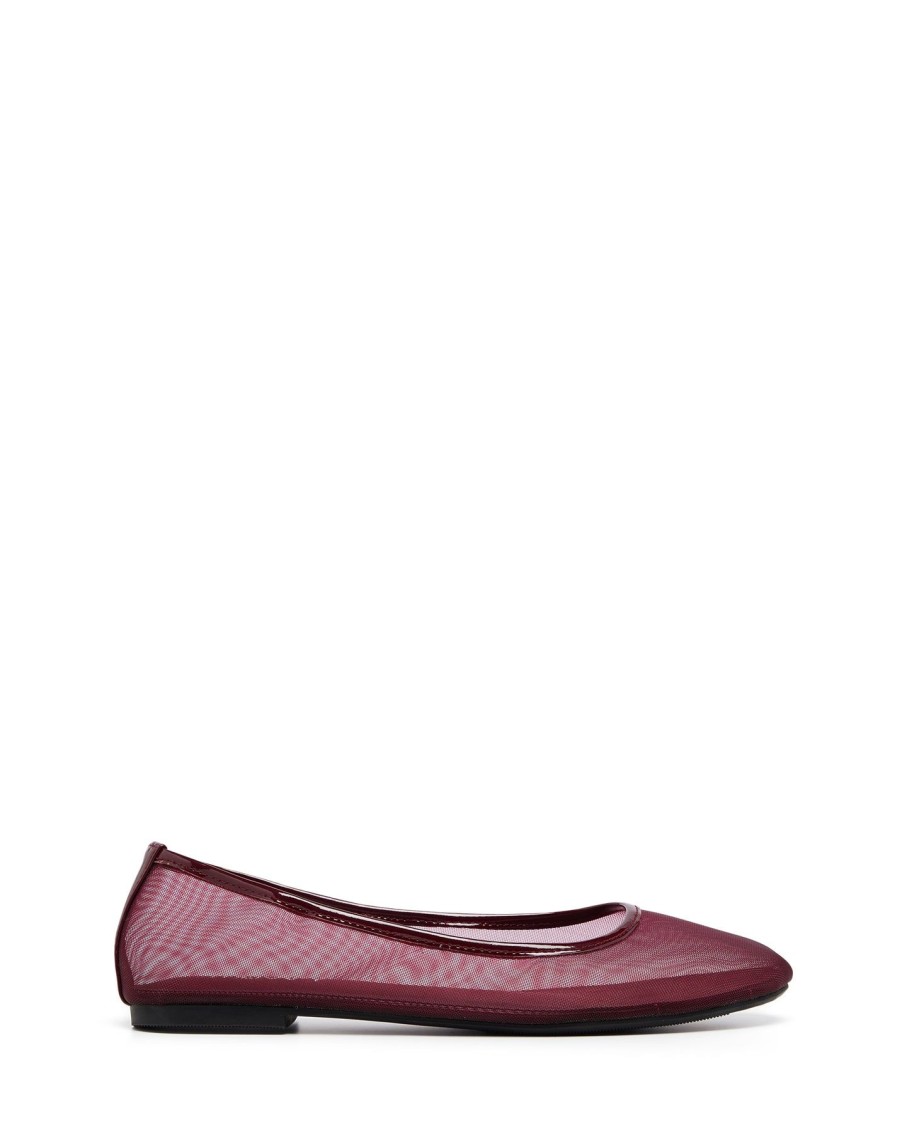 Flats Therapy Shoes | Arlo Mesh Ballet Flat Cherry Patent