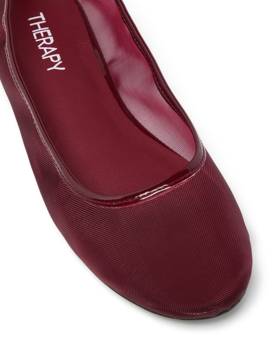 Flats Therapy Shoes | Arlo Mesh Ballet Flat Cherry Patent