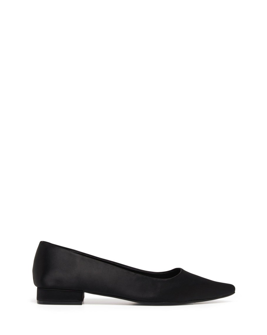 Flats Therapy Shoes | Mirage Ballet Flat Black Satin