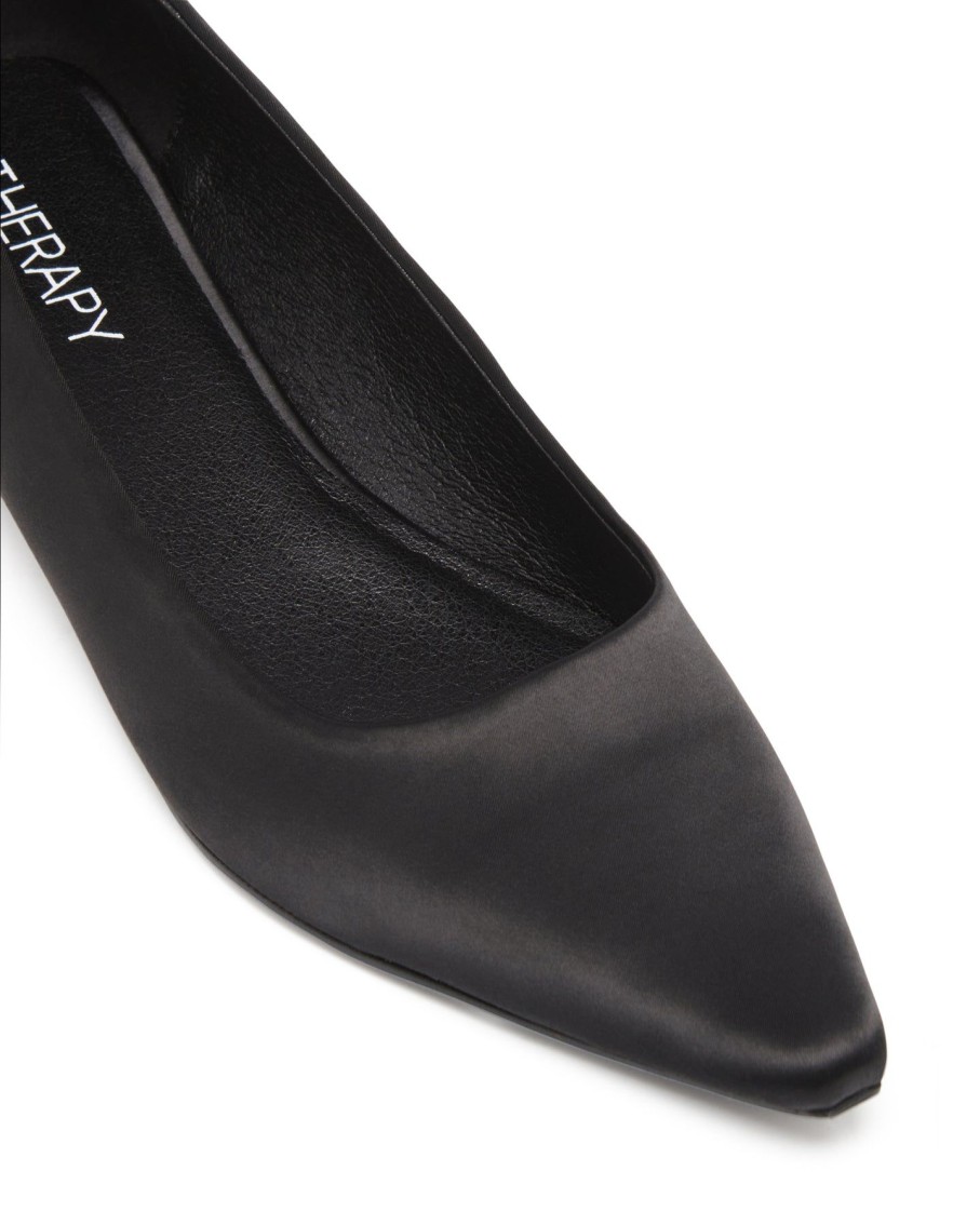 Flats Therapy Shoes | Mirage Ballet Flat Black Satin