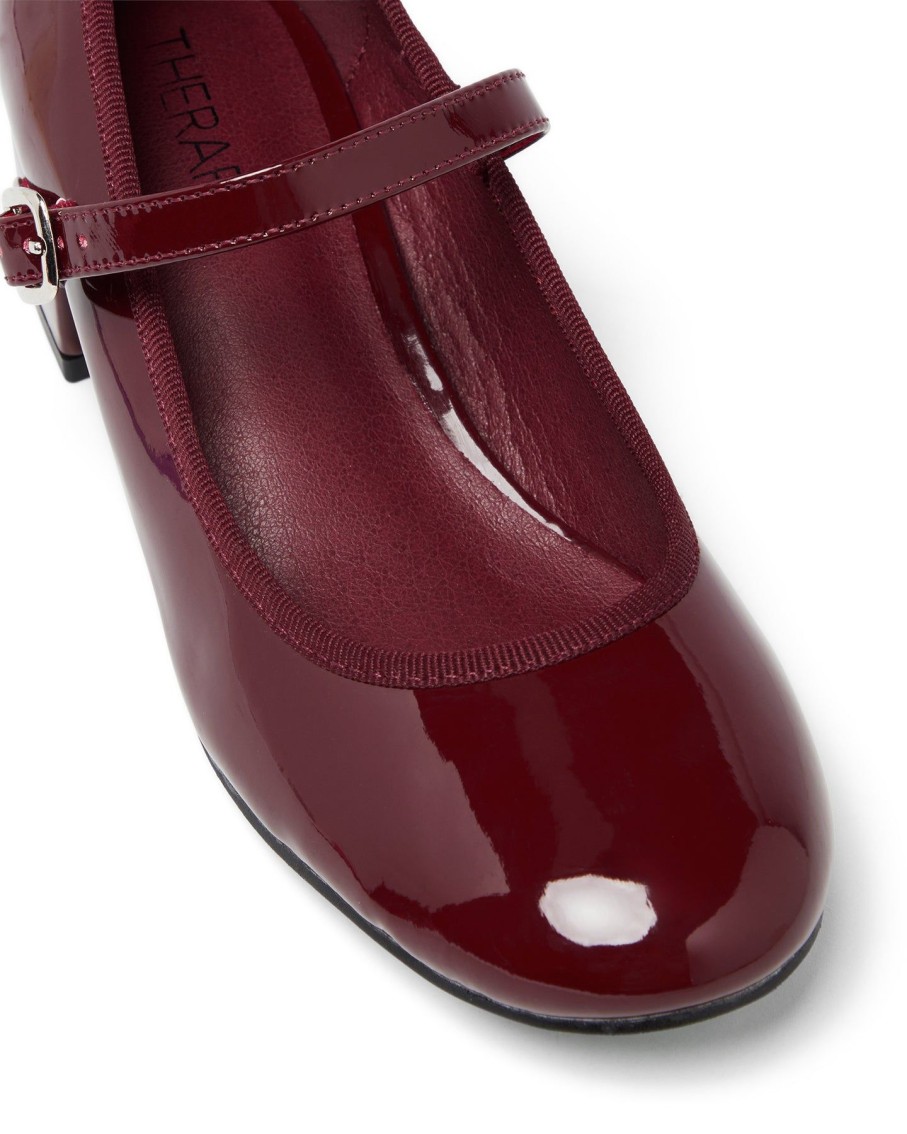 Flats Therapy Shoes | Liz Ballet Heel Cherry Patent