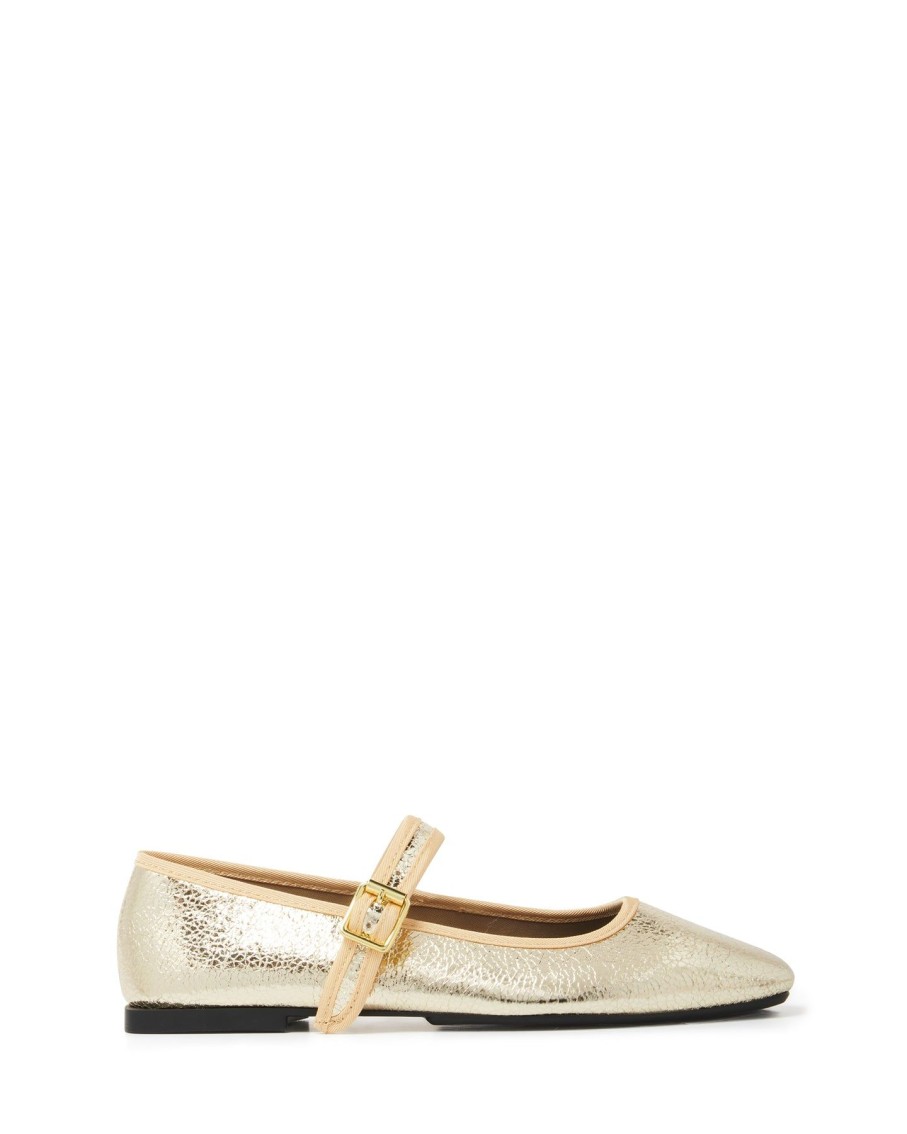 Flats Therapy Shoes | Faze Ballet Flat Gold Metallic