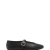 Balletcore Therapy Shoes | Amina Ballet Flat Black Smooth