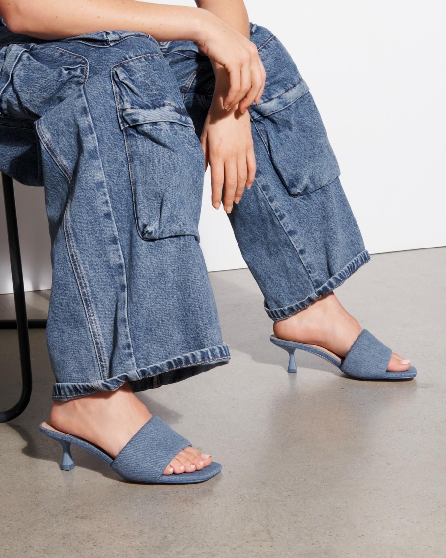 Sandals Therapy Shoes | Luxe Heel Blue Denim