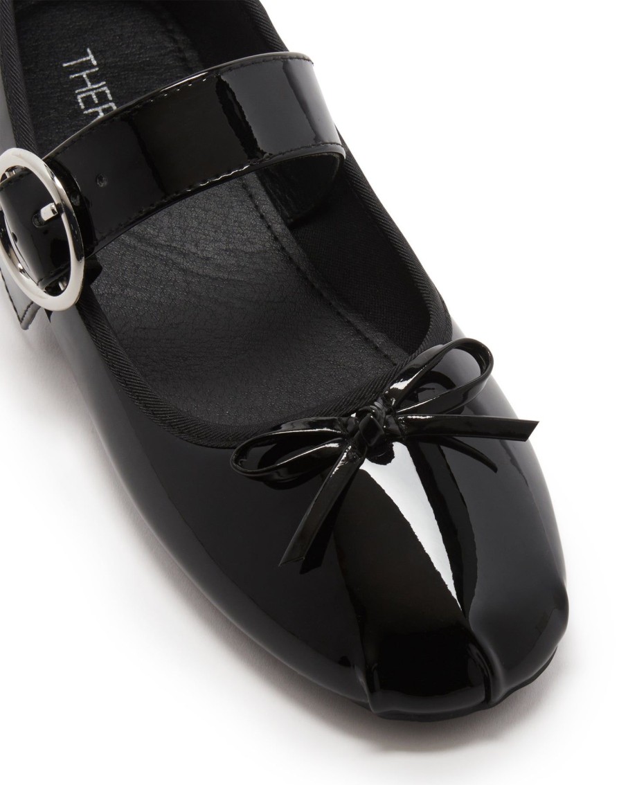 Flats Therapy Shoes | Mesmerize Ballet Flat Black Patent