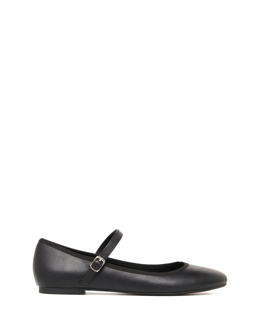 Flats Therapy Shoes | Jayne Ballet Flat Black Smooth