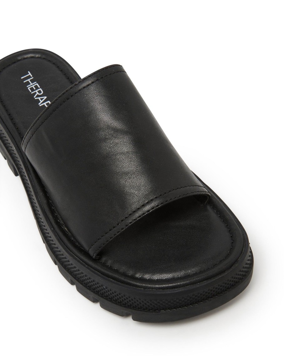 Sandals Therapy Shoes | Raid Sandal Black Smooth