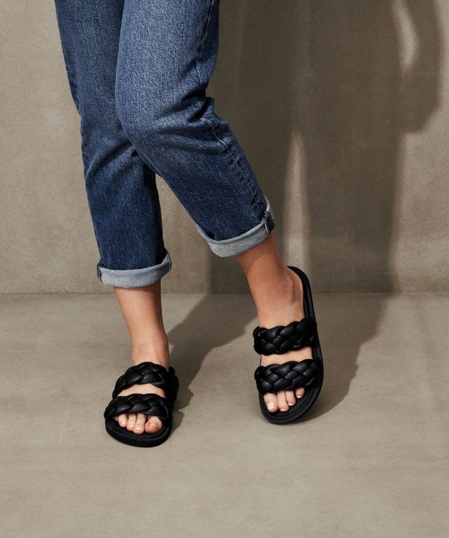 Sandals Therapy Shoes | Elle Flat Sandal Black