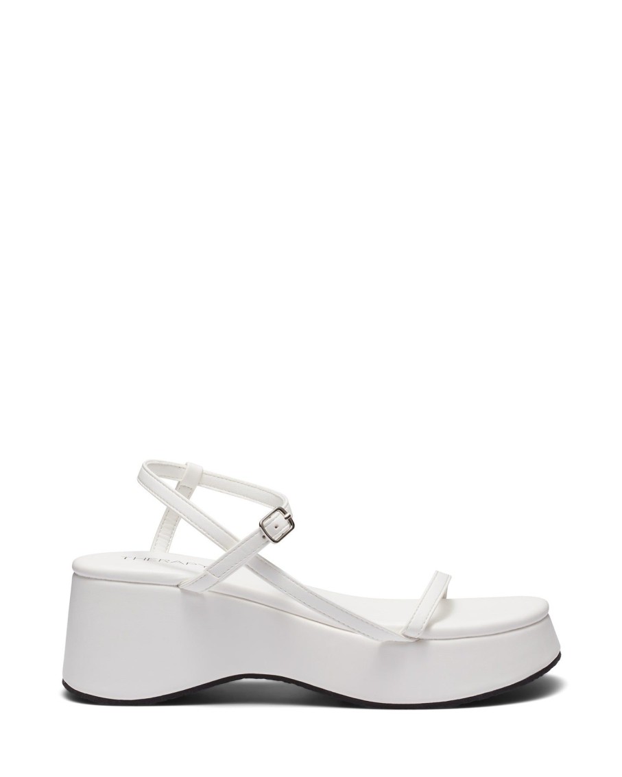 Sandals Therapy Shoes | Claudia Platform Sandal White