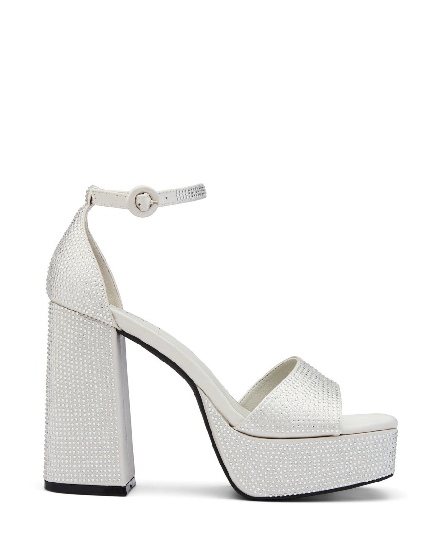 Heels Therapy Shoes | Moda Platform Heel Silver Satin