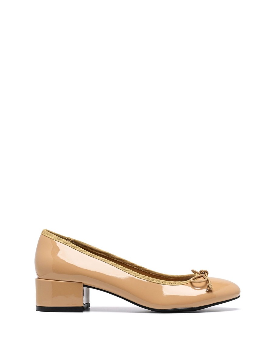 Balletcore Therapy Shoes | Diana Ballet Heel Caramel Patent