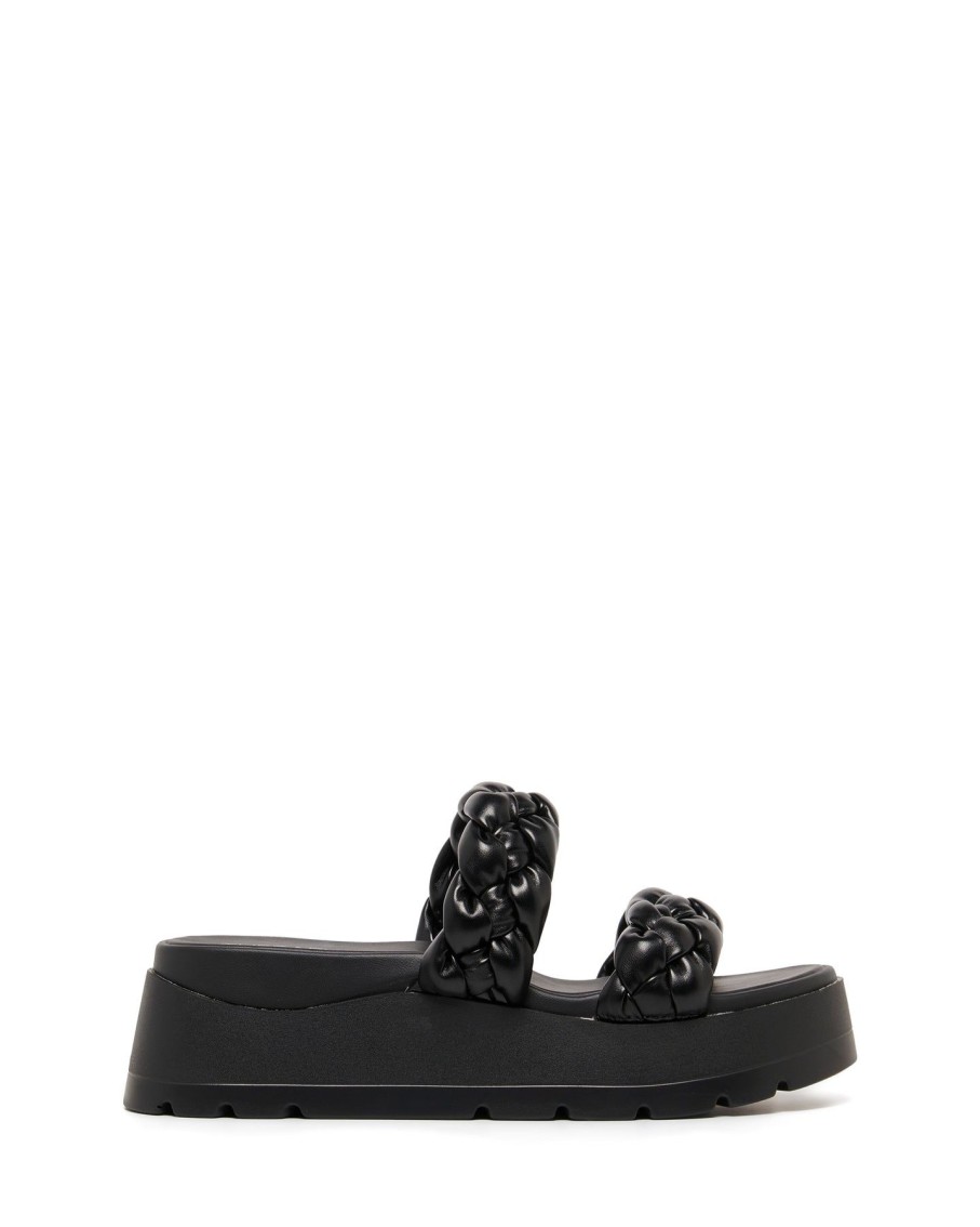 Sandals Therapy Shoes | Paradise Flatform Sandal Black Smooth