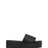 Sandals Therapy Shoes | Avery Flatform Sandal Black Raffia