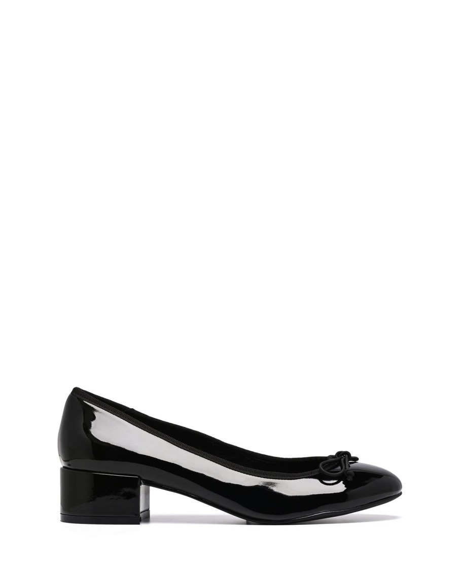 Heels Therapy Shoes | Diana Ballet Heel Black Patent