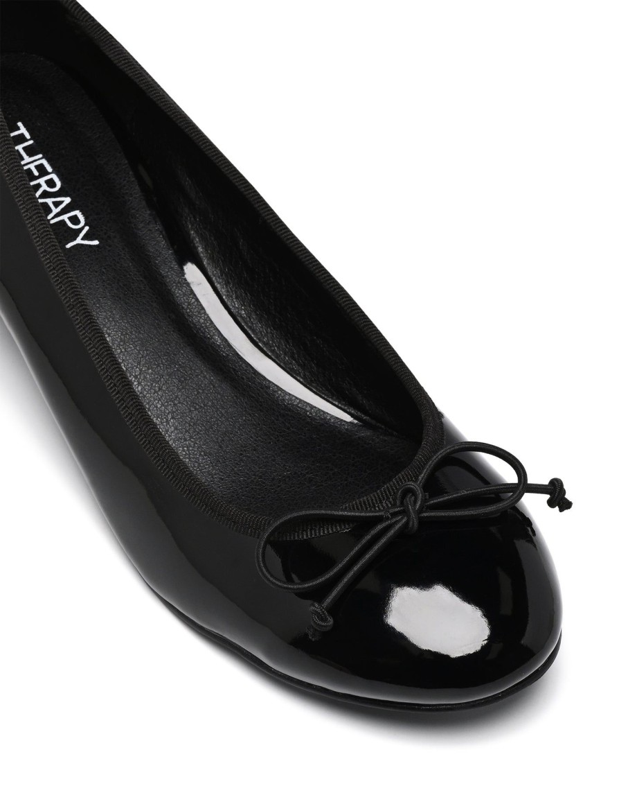 Heels Therapy Shoes | Diana Ballet Heel Black Patent