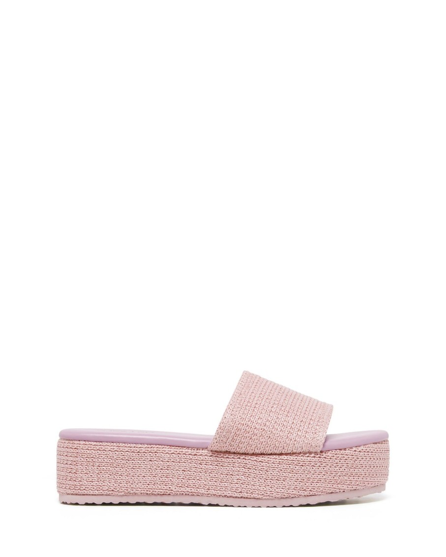 Sandals Therapy Shoes | Avery Flatform Sandal Pink Raffia