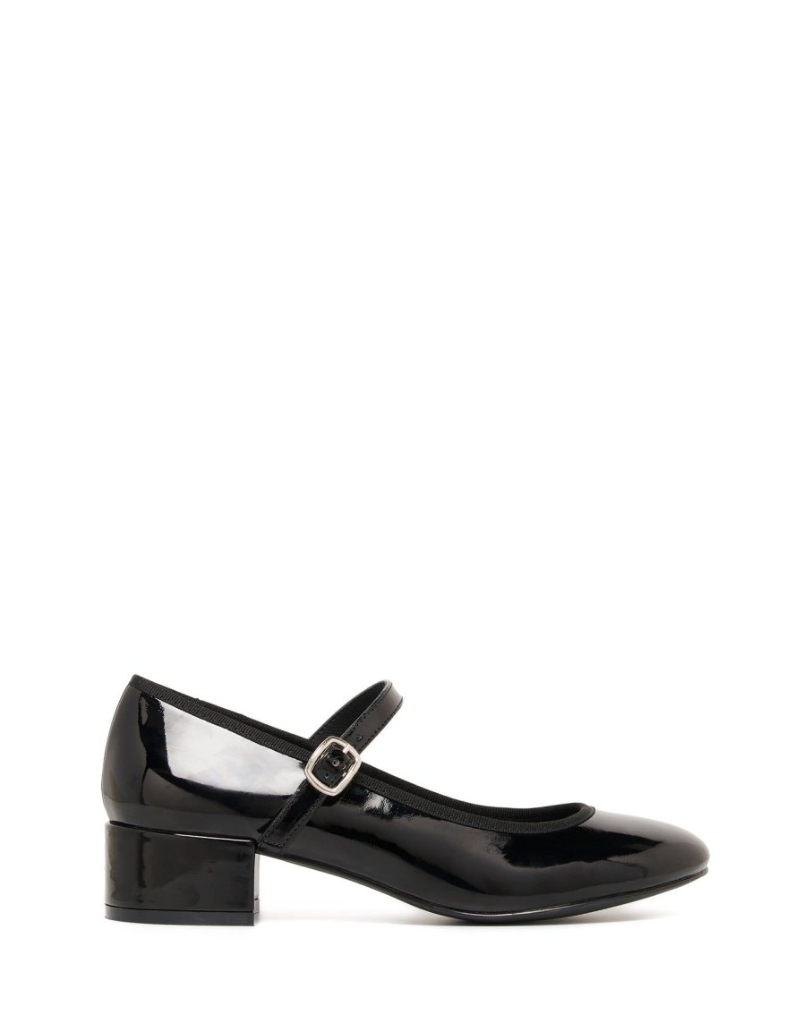 Flats Therapy Shoes | Liz Ballet Heel Black Patent