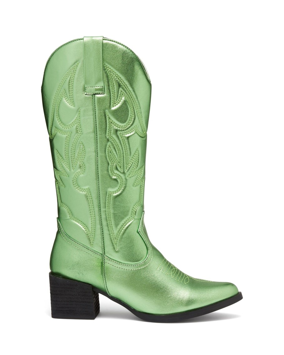 Boots Therapy Shoes | Ranger Cowboy Boot Metallic Lime